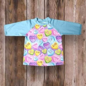 NEW CONVERSATION HEARTS 3/4 SLEEVE TEE